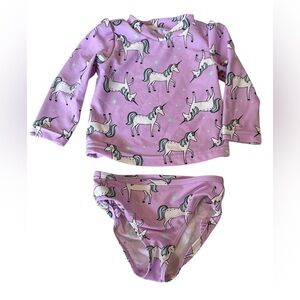 Carter's Lavender Unicorn Rashguard Swim Set NWOT